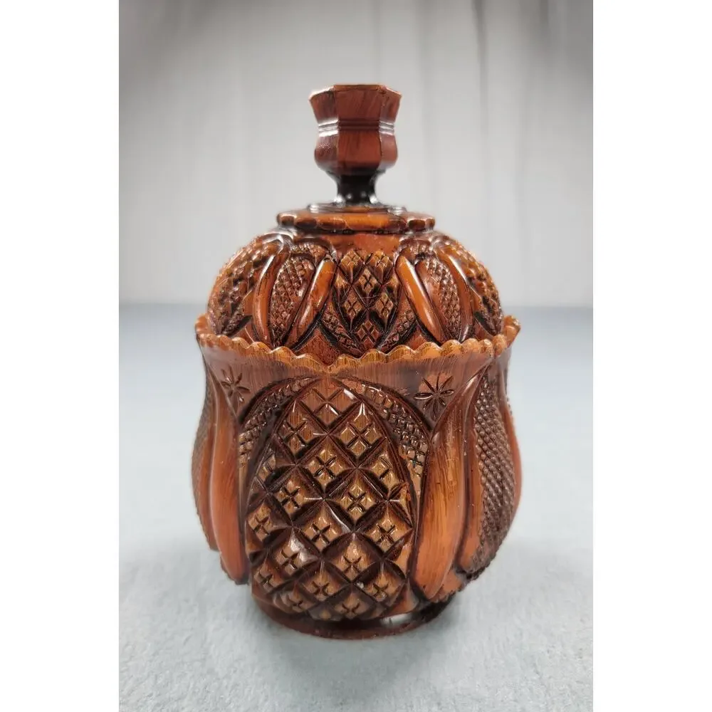 Vintage Winart Pottery Tangerine Candle Lidded Sugar Bowl Harvest Decor